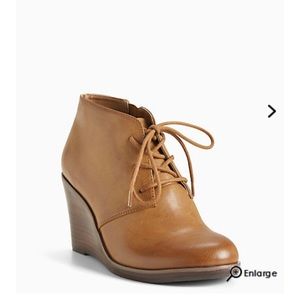 Lace Up Wedge Booties (Wide Width)